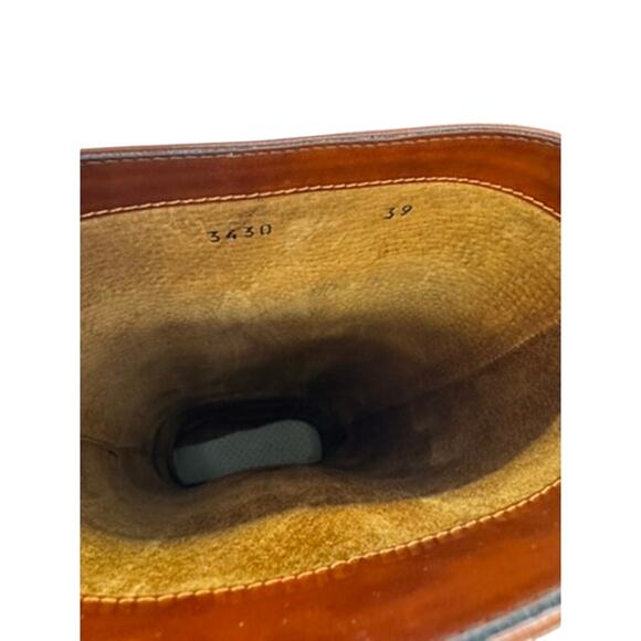 "GIAMPAOLO" ITALY Brown Knee High Leather Boots SZ 39 Country Cowgirl Horse Girl - Picture 8 of 15